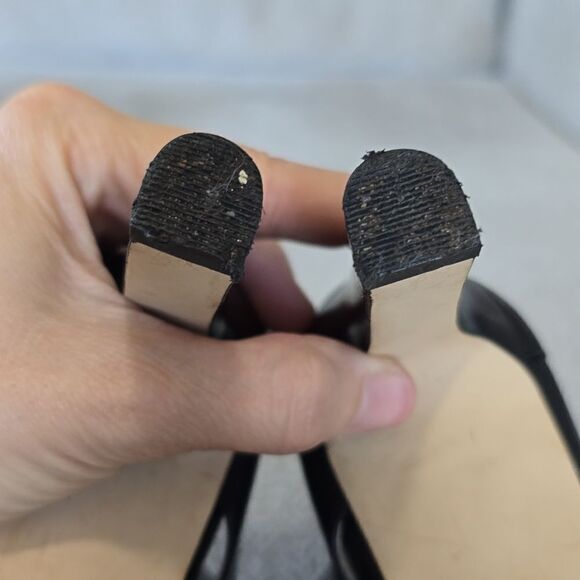 Michael Kors Black Leather Gisele Open Toe Caged Heels - Size 7 - Picture 14 of 16